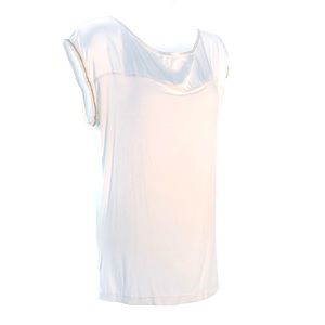 Colcci Silver Top with Satin neckline.